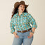 Ariat roping plaid western shirt for women