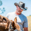 American hat makers Hollywood | Mens Leather Cowboy Hat